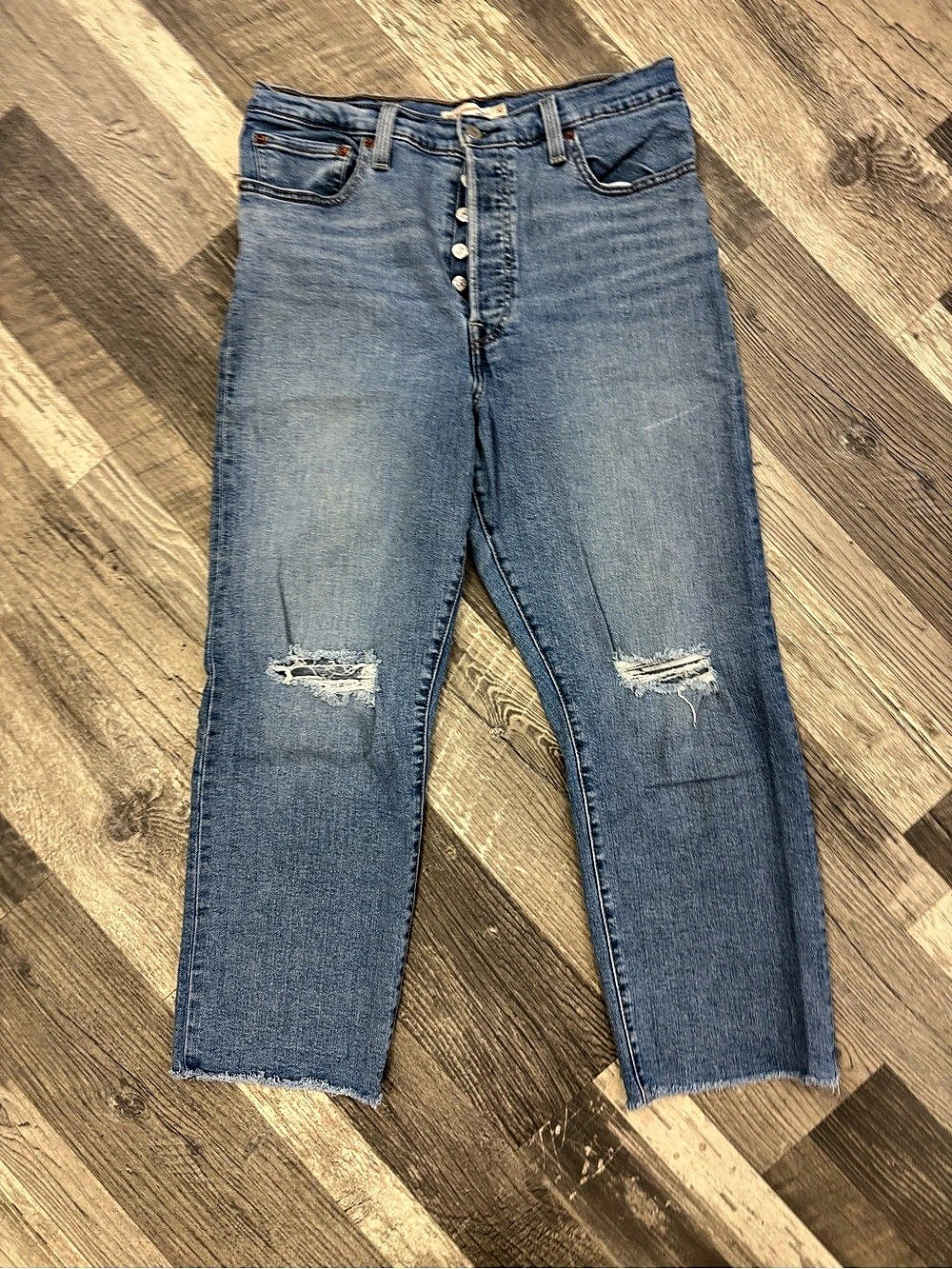 Levi's Ribcage Straight Ankle Jeans Blue Waist 32